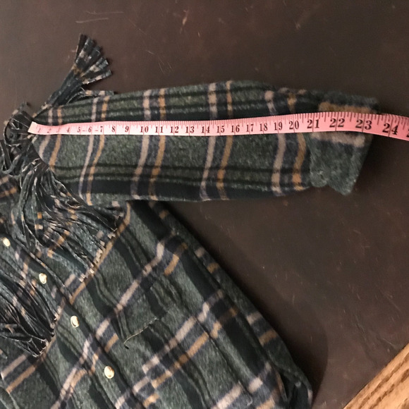 Anthropologie [BlankNYC] Green Plaid Fringe Shacket Jacket - Size Medium - NWT - Picture 7 of 12